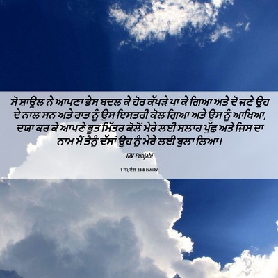 Picture 06 - 1 ਸਮੂਏਲ 28:8 PANIRV - ਸੋ ਸ਼ਾਊਲ ਨੇ ਆਪਣਾ - Bible Verse Picture