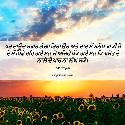 Picture 06 - 1 ਸਮੂਏਲ 30:10 PANIRV - ਪਰ ਦਾਊਦ ਮਗਰ ਲੱਗਾ - Bible Verse Picture