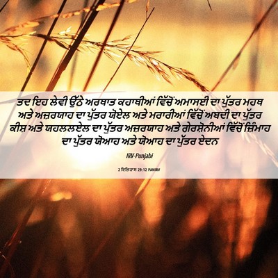 Picture 06 - 2 ਇਤਿਹਾਸ 29:12 PANIRV - ਤਦ ਇਹ ਲੇਵੀ ਉੱਠੇ - Bible Verse Picture