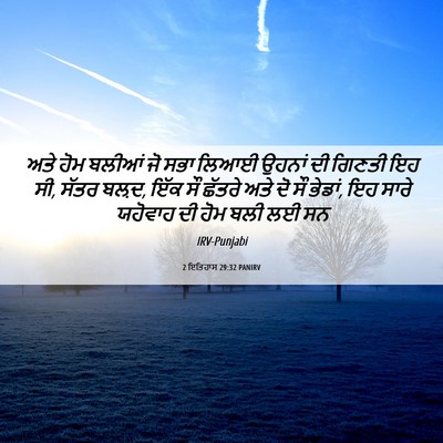 Picture 06 - 2 ਇਤਿਹਾਸ 29:32 PANIRV - ਅਤੇ ਹੋਮ ਬਲੀਆਂ ਜੋ - Bible Verse Picture