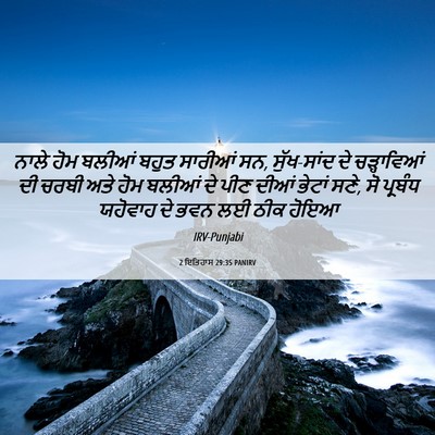 Picture 06 - 2 ਇਤਿਹਾਸ 29:35 PANIRV - ਨਾਲੇ ਹੋਮ ਬਲੀਆਂ - Bible Verse Picture
