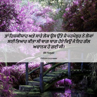 Picture 06 - 2 ਇਤਿਹਾਸ 29:36 PANIRV - ਤਾਂ ਹਿਜ਼ਕੀਯਾਹ ਅਤੇ - Bible Verse Picture