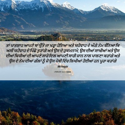Picture 06 - 2 ਇਤਿਹਾਸ 34:31 PANIRV - ਤਾਂ ਪਾਤਸ਼ਾਹ ਆਪਣੇ - Bible Verse Picture