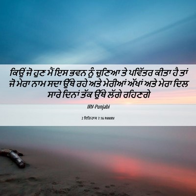 Picture 06 - 2 ਇਤਿਹਾਸ 7:16 PANIRV - ਕਿਉਂ ਜੋ ਹੁਣ ਮੈਂ ਇਸ - Bible Verse Picture