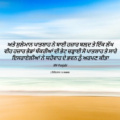 Picture 06 - 2 ਇਤਿਹਾਸ 7:5 PANIRV - ਅਤੇ ਸੁਲੇਮਾਨ - Bible Verse Picture