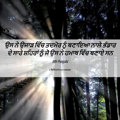 Picture 06 - 2 ਇਤਿਹਾਸ 8:4 PANIRV - ਉਸ ਨੇ ਉਜਾੜ ਵਿੱਚ - Bible Verse Picture
