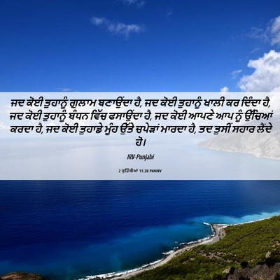 Picture 06 - 2 ਕੁਰਿੰਥੀਆਂ 11:20 PANIRV - ਜਦ ਕੋਈ ਤੁਹਾਨੂੰ - Bible Verse Picture