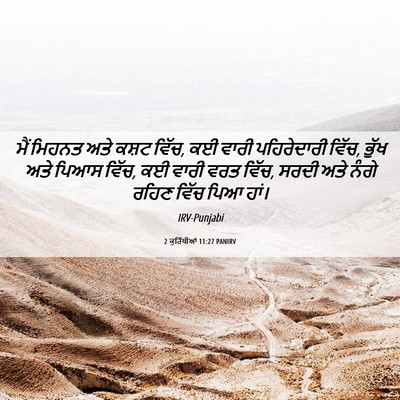 Picture 06 - 2 ਕੁਰਿੰਥੀਆਂ 11:27 PANIRV - ਮੈਂ ਮਿਹਨਤ ਅਤੇ ਕਸ਼ਟ - Bible Verse Picture