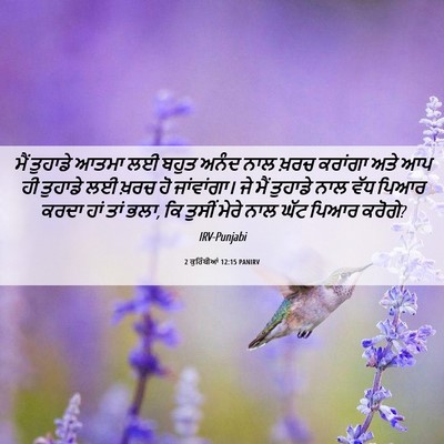 Picture 06 - 2 ਕੁਰਿੰਥੀਆਂ 12:15 PANIRV - ਮੈਂ ਤੁਹਾਡੇ ਆਤਮਾ ਲਈ - Bible Verse Picture