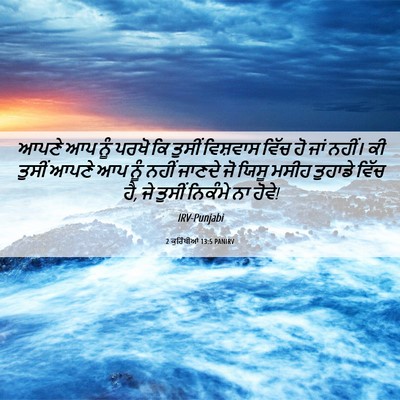Picture 06 - 2 ਕੁਰਿੰਥੀਆਂ 13:5 PANIRV - ਆਪਣੇ ਆਪ ਨੂੰ ਪਰਖੋ ਕਿ - Bible Verse Picture