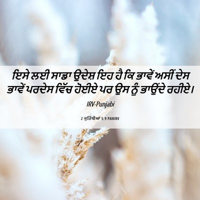 Picture 06 - 2 ਕੁਰਿੰਥੀਆਂ 5:9 PANIRV - ਇਸੇ ਲਈ ਸਾਡਾ ਉਦੇਸ਼ - Bible Verse Picture