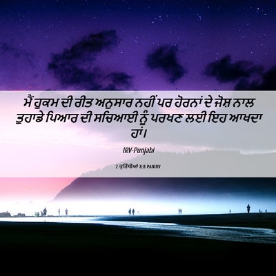 Picture 06 - 2 ਕੁਰਿੰਥੀਆਂ 8:8 PANIRV - ਮੈਂ ਹੁਕਮ ਦੀ ਰੀਤ - Bible Verse Picture