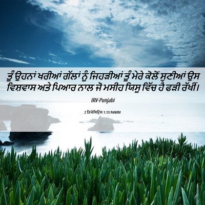 Picture 06 - 2 ਤਿਮੋਥਿਉਸ 1:13 PANIRV - ਤੂੰ ਉਹਨਾਂ ਖਰੀਆਂ - Bible Verse Picture