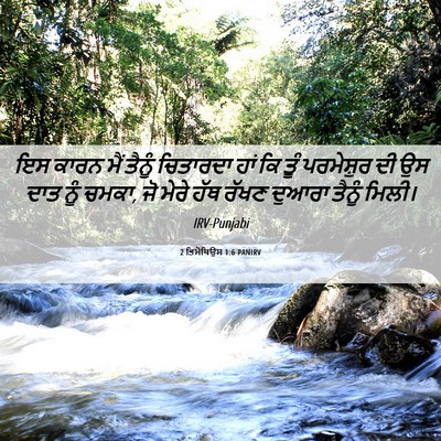 Picture 06 - 2 ਤਿਮੋਥਿਉਸ 1:6 PANIRV - ਇਸ ਕਾਰਨ ਮੈਂ ਤੈਨੂੰ - Bible Verse Picture
