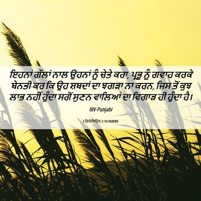 Picture 06 - 2 ਤਿਮੋਥਿਉਸ 2:14 PANIRV - ਇਹਨਾਂ ਗੱਲਾਂ ਨਾਲ - Bible Verse Picture