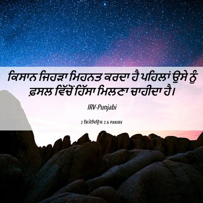Picture 06 - 2 ਤਿਮੋਥਿਉਸ 2:6 PANIRV - ਕਿਸਾਨ ਜਿਹੜਾ ਮਿਹਨਤ - Bible Verse Picture