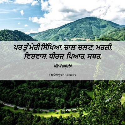 Picture 06 - 2 ਤਿਮੋਥਿਉਸ 3:10 PANIRV - ਪਰ ਤੂੰ ਮੇਰੀ ਸਿੱਖਿਆ, - Bible Verse Picture