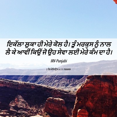 Picture 06 - 2 ਤਿਮੋਥਿਉਸ 4:11 PANIRV - ਇਕੱਲਾ ਲੂਕਾ ਹੀ ਮੇਰੇ - Bible Verse Picture
