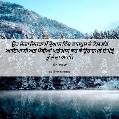 Picture 06 - 2 ਤਿਮੋਥਿਉਸ 4:13 PANIRV - ਉਹ ਚੋਗਾ ਜਿਹੜਾ ਮੈਂ - Bible Verse Picture