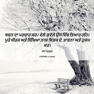Picture 06 - 2 ਤਿਮੋਥਿਉਸ 4:2 PANIRV - ਬਚਨ ਦਾ ਪਰਚਾਰ ਕਰ। - Bible Verse Picture