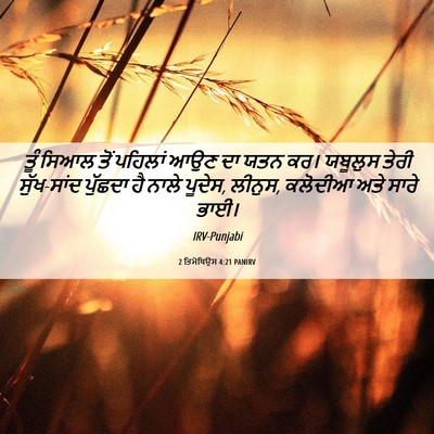 Picture 06 - 2 ਤਿਮੋਥਿਉਸ 4:21 PANIRV - ਤੂੰ ਸਿਆਲ ਤੋਂ - Bible Verse Picture