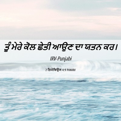 Picture 06 - 2 ਤਿਮੋਥਿਉਸ 4:9 PANIRV - ਤੂੰ ਮੇਰੇ ਕੋਲ ਛੇਤੀ - Bible Verse Picture