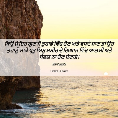 Picture 06 - 2 ਪਤਰਸ 1:8 PANIRV - ਕਿਉਂ ਜੋ ਇਹ ਗੁਣ ਜੋ - Bible Verse Picture