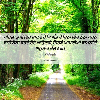 Picture 06 - 2 ਪਤਰਸ 3:3 PANIRV - ਪਹਿਲਾਂ ਤੁਸੀਂ ਇਹ - Bible Verse Picture