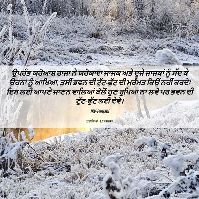 Picture 06 - 2 ਰਾਜਿਆਂ 12:7 PANIRV - ਉਪਰੰਤ ਯਹੋਆਸ਼ ਰਾਜਾ - Bible Verse Picture