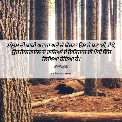 Picture 06 - 2 ਰਾਜਿਆਂ 15:15 PANIRV - ਸ਼ੱਲੂਮ ਦੀ ਬਾਕੀ - Bible Verse Picture