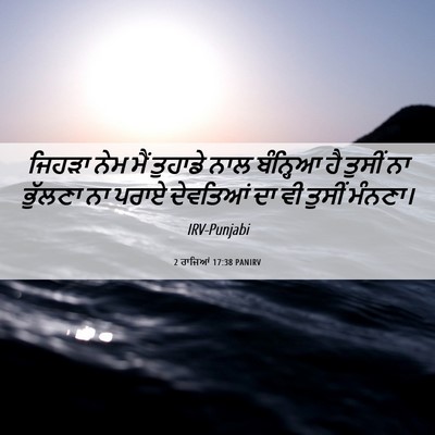 Picture 06 - 2 ਰਾਜਿਆਂ 17:38 PANIRV - ਜਿਹੜਾ ਨੇਮ ਮੈਂ - Bible Verse Picture