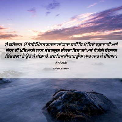 Picture 06 - 2 ਰਾਜਿਆਂ 20:3 PANIRV - ਹੇ ਯਹੋਵਾਹ, ਮੈਂ ਤੇਰੀ - Bible Verse Picture