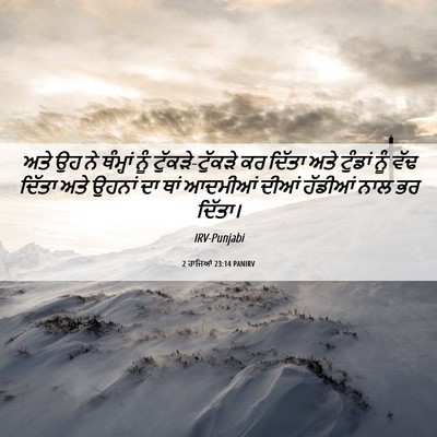 Picture 06 - 2 ਰਾਜਿਆਂ 23:14 PANIRV - ਅਤੇ ਉਹ ਨੇ ਥੰਮ੍ਹਾਂ - Bible Verse Picture