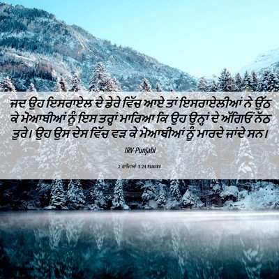 Picture 06 - 2 ਰਾਜਿਆਂ 3:24 PANIRV - ਜਦ ਉਹ ਇਸਰਾਏਲ ਦੇ - Bible Verse Picture