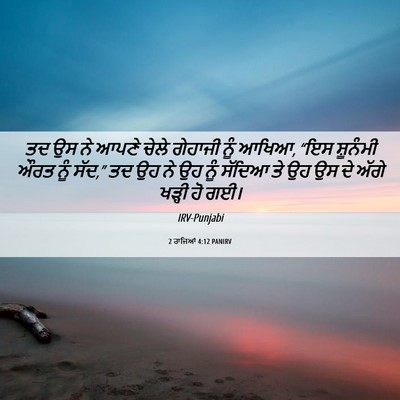 Picture 06 - 2 ਰਾਜਿਆਂ 4:12 PANIRV - ਤਦ ਉਸ ਨੇ ਆਪਣੇ ਚੇਲੇ - Bible Verse Picture