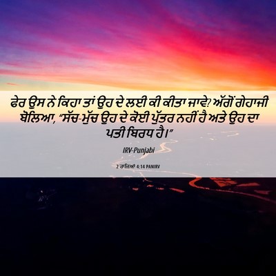 Picture 06 - 2 ਰਾਜਿਆਂ 4:14 PANIRV - ਫੇਰ ਉਸ ਨੇ ਕਿਹਾ ਤਾਂ - Bible Verse Picture