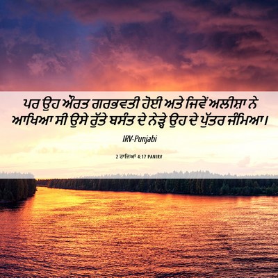 Picture 06 - 2 ਰਾਜਿਆਂ 4:17 PANIRV - ਪਰ ਉਹ ਔਰਤ ਗਰਭਵਤੀ - Bible Verse Picture