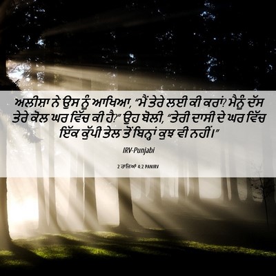 Picture 06 - 2 ਰਾਜਿਆਂ 4:2 PANIRV - ਅਲੀਸ਼ਾ ਨੇ ਉਸ ਨੂੰ - Bible Verse Picture