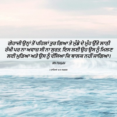 Picture 06 - 2 ਰਾਜਿਆਂ 4:31 PANIRV - ਗੇਹਾਜੀ ਉਨ੍ਹਾਂ ਤੋਂ - Bible Verse Picture