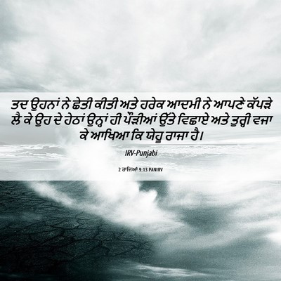 Picture 06 - 2 ਰਾਜਿਆਂ 9:13 PANIRV - ਤਦ ਉਹਨਾਂ ਨੇ ਛੇਤੀ - Bible Verse Picture
