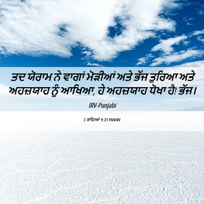 Picture 06 - 2 ਰਾਜਿਆਂ 9:23 PANIRV - ਤਦ ਯੋਰਾਮ ਨੇ ਵਾਗਾਂ - Bible Verse Picture