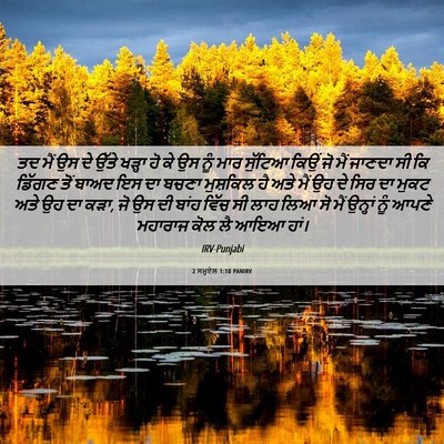Picture 06 - 2 ਸਮੂਏਲ 1:10 PANIRV - ਤਦ ਮੈਂ ਉਸ ਦੇ ਉੱਤੇ - Bible Verse Picture