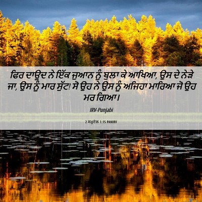Picture 06 - 2 ਸਮੂਏਲ 1:15 PANIRV - ਫਿਰ ਦਾਊਦ ਨੇ ਇੱਕ - Bible Verse Picture