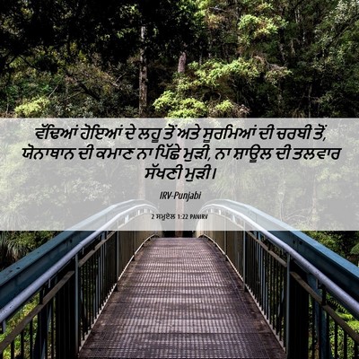 Picture 06 - 2 ਸਮੂਏਲ 1:22 PANIRV - ਵੱਢਿਆਂ ਹੋਇਆਂ ਦੇ - Bible Verse Picture