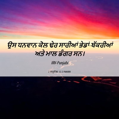 Picture 06 - 2 ਸਮੂਏਲ 12:2 PANIRV - ਉਸ ਧਨਵਾਨ ਕੋਲ ਢੇਰ - Bible Verse Picture