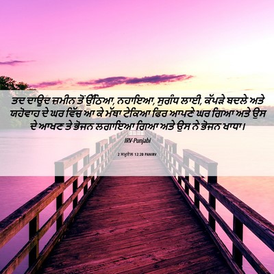 Picture 06 - 2 ਸਮੂਏਲ 12:20 PANIRV - ਤਦ ਦਾਊਦ ਜ਼ਮੀਨ ਤੋਂ - Bible Verse Picture