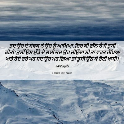 Picture 06 - 2 ਸਮੂਏਲ 12:21 PANIRV - ਤਦ ਉਹ ਦੇ ਸੇਵਕ ਨੇ ਉਹ - Bible Verse Picture