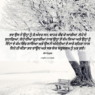 Picture 06 - 2 ਸਮੂਏਲ 12:31 PANIRV - ਤਦ ਉਸ ਨੇ ਉਨ੍ਹਾਂ ਨੂੰ - Bible Verse Picture