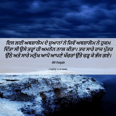 Picture 06 - 2 ਸਮੂਏਲ 13:29 PANIRV - ਇਸ ਲਈ ਅਬਸ਼ਾਲੋਮ ਦੇ - Bible Verse Picture