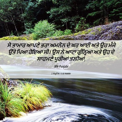 Picture 06 - 2 ਸਮੂਏਲ 13:8 PANIRV - ਸੋ ਤਾਮਾਰ ਆਪਣੇ ਭਰਾ - Bible Verse Picture